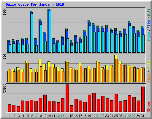 Daily usage for January 2018
