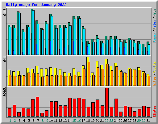 Daily usage for January 2022