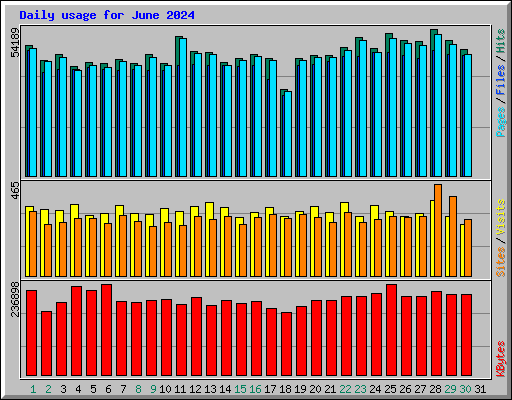 Daily usage for June 2024