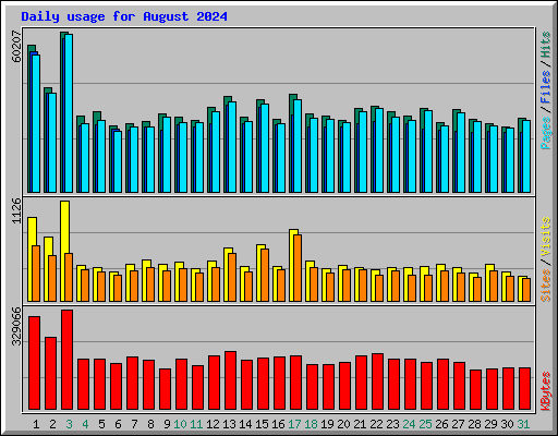 Daily usage for August 2024