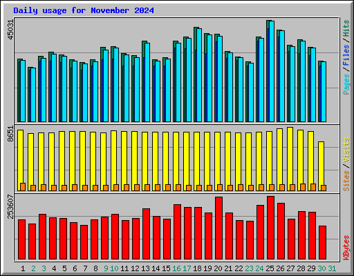 Daily usage for November 2024
