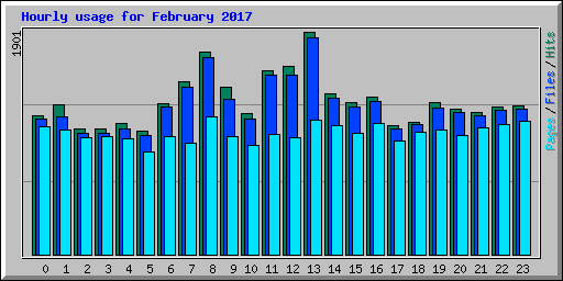 Hourly usage for February 2017