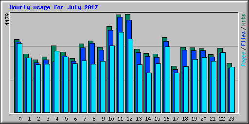 Hourly usage for July 2017