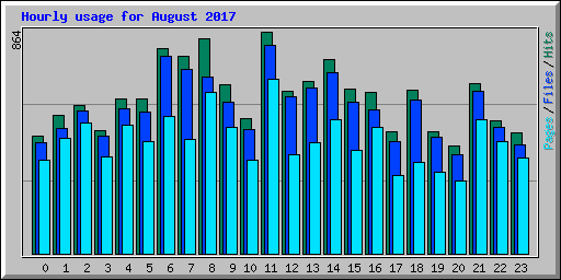 Hourly usage for August 2017