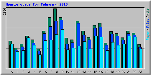 Hourly usage for February 2018