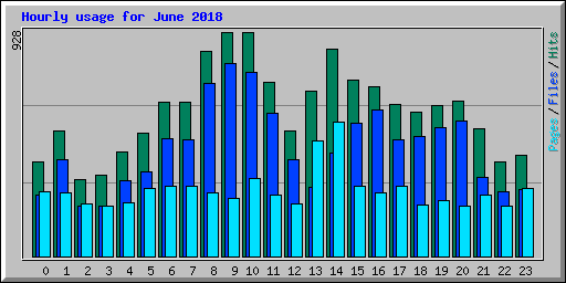 Hourly usage for June 2018