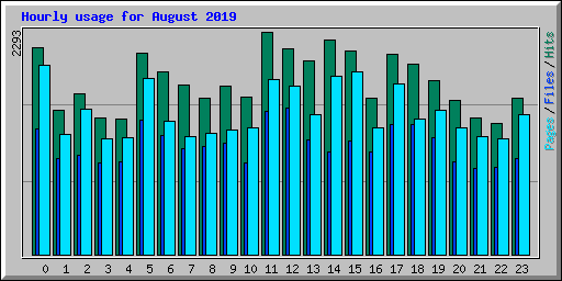 Hourly usage for August 2019