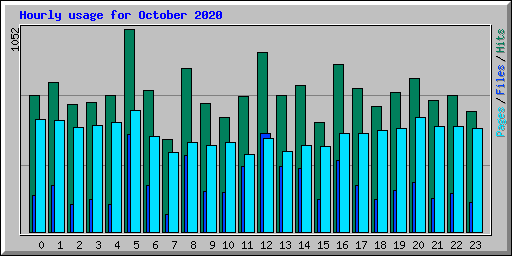 Hourly usage for October 2020