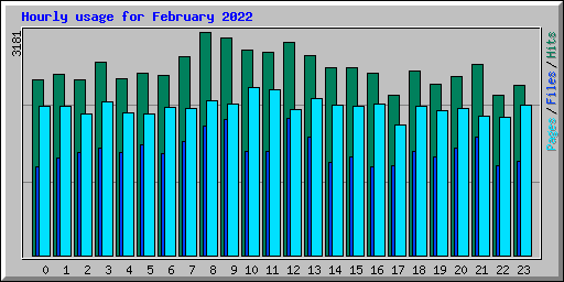 Hourly usage for February 2022