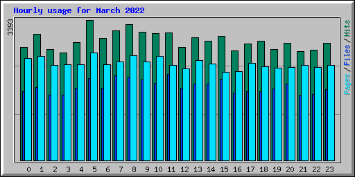 Hourly usage for March 2022